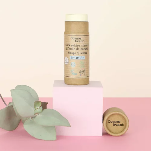 Stick solaire SPF50 minéral Visage et lèvres – Bébés et adultes- Comme Avant